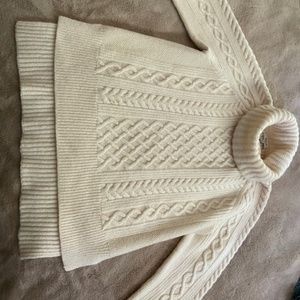 Madewell Cableknit Turtleneck Sweater, Cream, M, NWOT